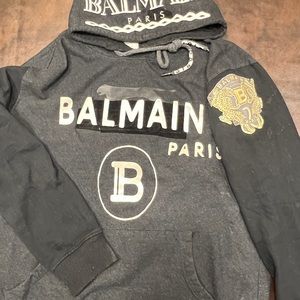 MEDIUM BLACK BALMAIN SWEATSHIRT HOODY LIKE NEW CONDITION